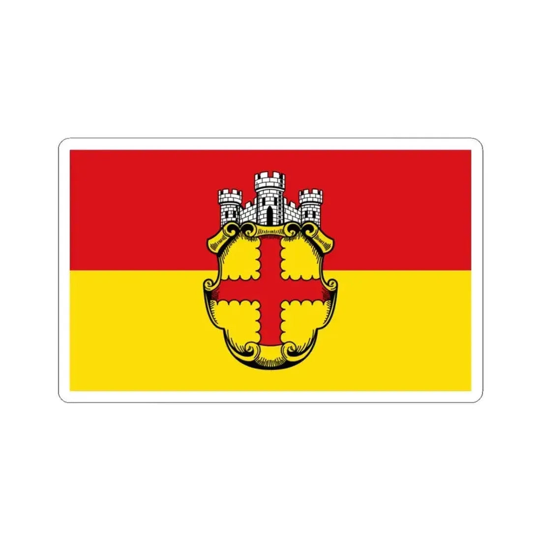 Flagge Eupen 2 (Belgium) STICKER Vinyl Kiss-Cut Decal 3 Inch White - The Sticker Space