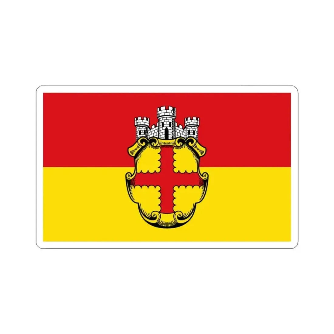 Flagge Eupen 2 (Belgium) STICKER Vinyl Kiss-Cut Decal 4 Inch White - The Sticker Space