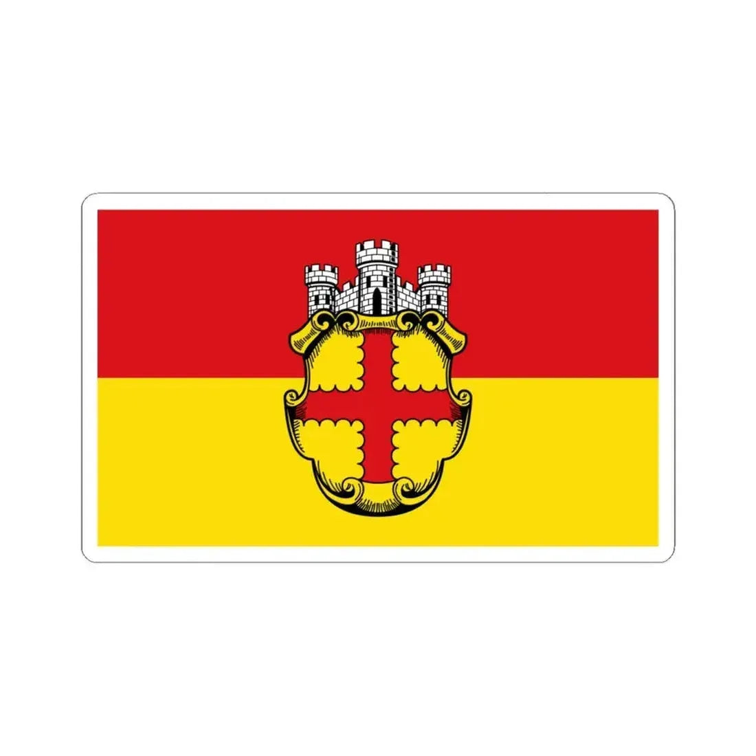 Flagge Eupen 2 (Belgium) STICKER Vinyl Kiss-Cut Decal 6 Inch White - The Sticker Space