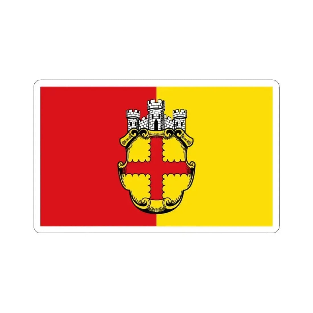 Flagge Eupen (Belgium) STICKER Vinyl Kiss-Cut Decal 3 Inch White - The Sticker Space