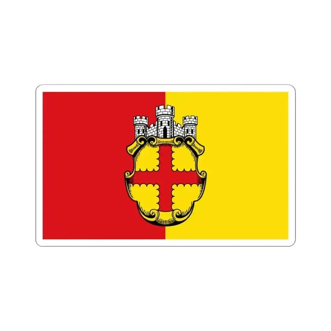 Flagge Eupen (Belgium) STICKER Vinyl Kiss-Cut Decal 4 Inch White - The Sticker Space