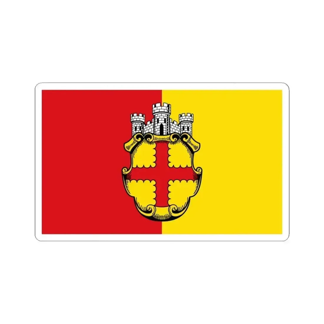 Flagge Eupen (Belgium) STICKER Vinyl Kiss-Cut Decal 6 Inch White - The Sticker Space