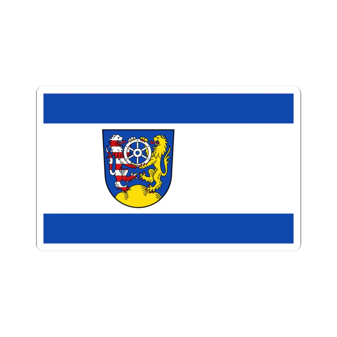 Flagge Landkreis Frankenberg (Germany) STICKER Vinyl Kiss-Cut Decal 3 Inch White - The Sticker Space