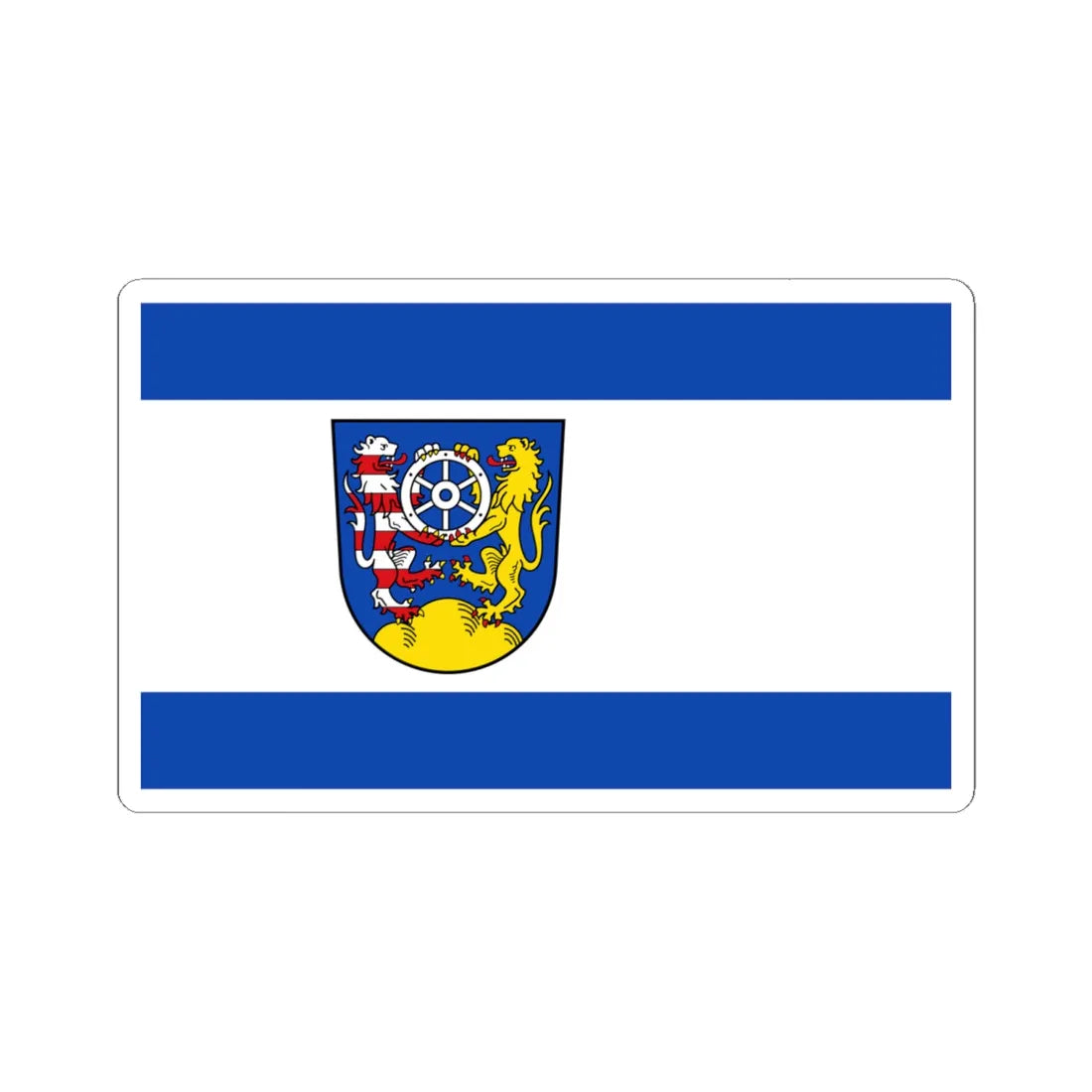 Flagge Landkreis Frankenberg (Germany) STICKER Vinyl Kiss-Cut Decal 6 Inch White - The Sticker Space