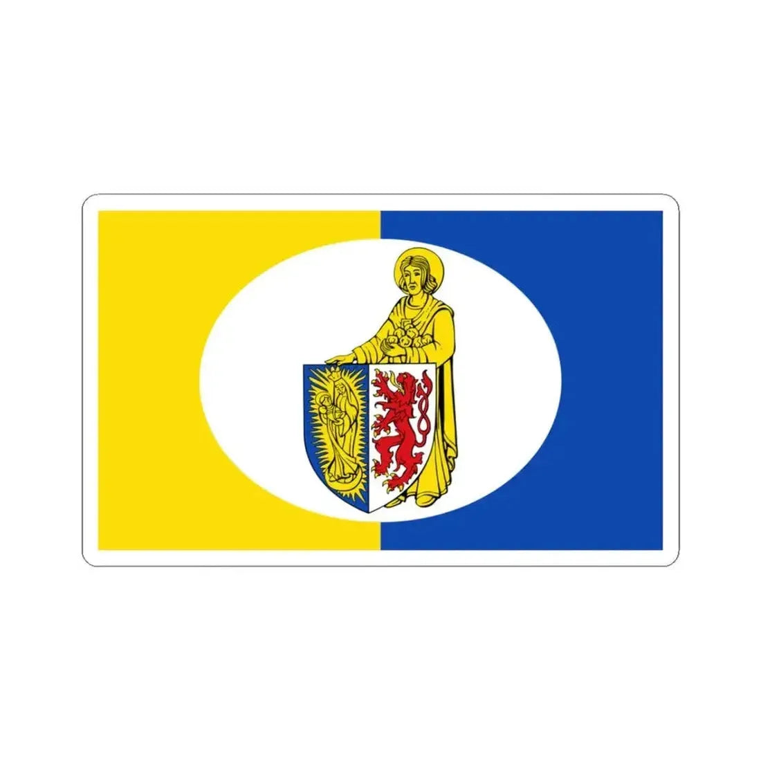 Flagge Lontzen (Belgium) STICKER Vinyl Kiss-Cut Decal 3 Inch White - The Sticker Space