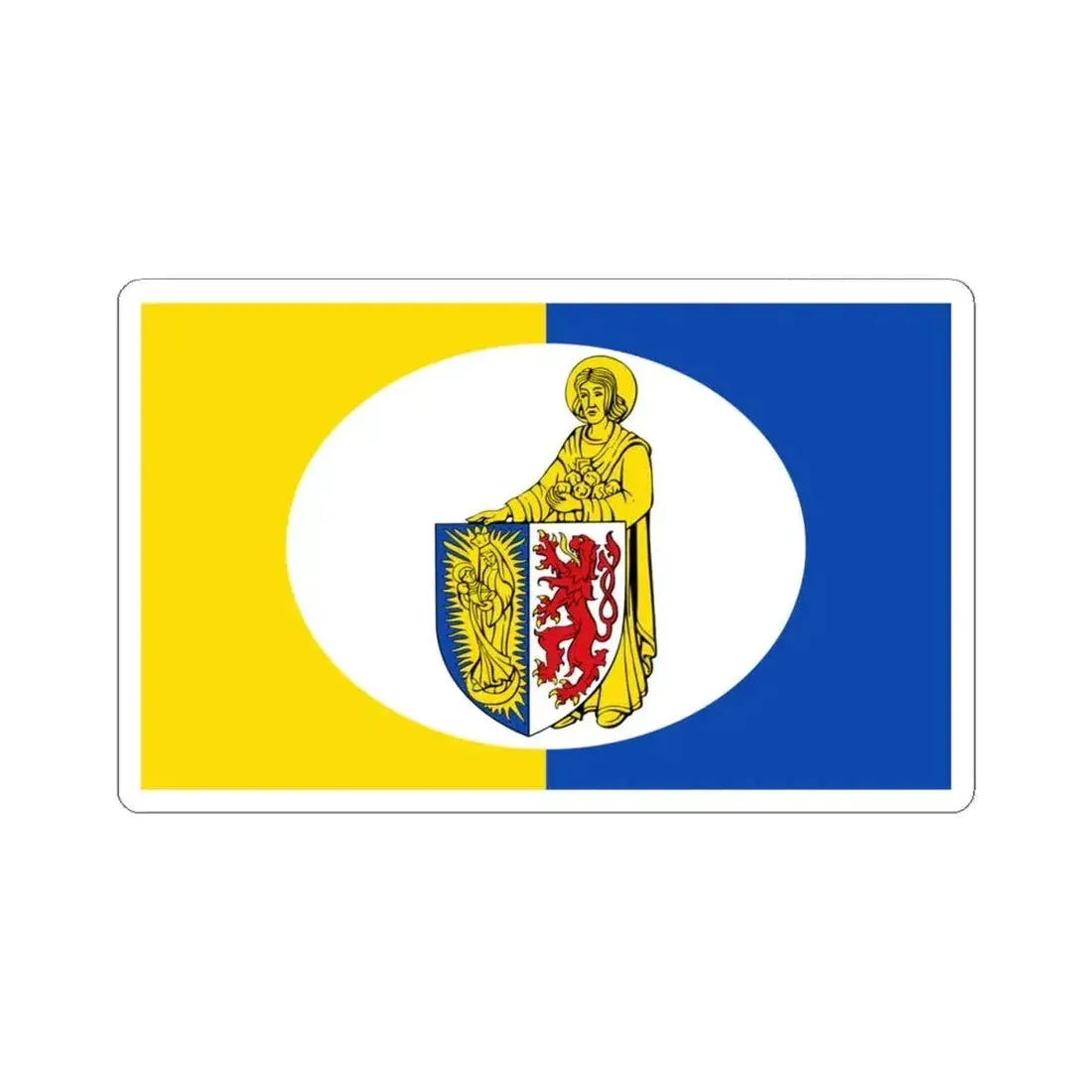 Flagge Lontzen (Belgium) STICKER Vinyl Kiss-Cut Decal 4 Inch White - The Sticker Space