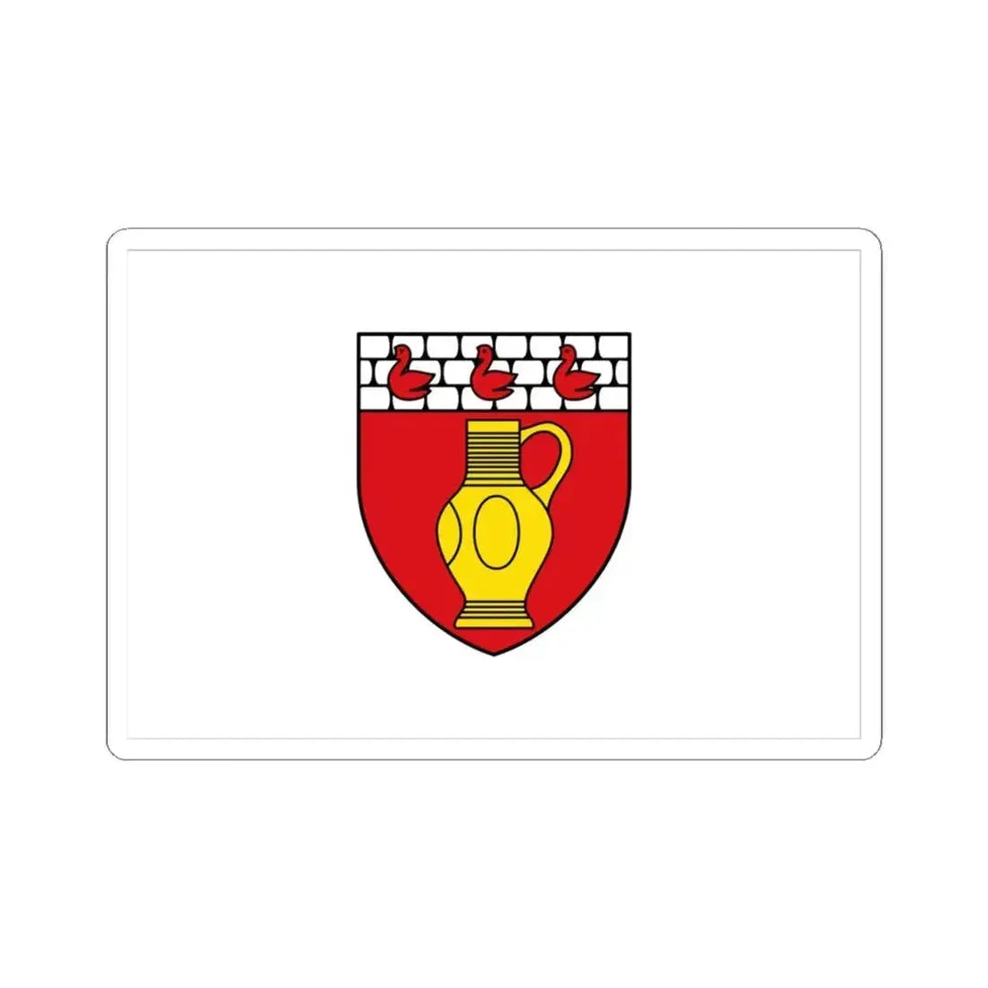 Flagge Raeren (Belgium) STICKER Vinyl Kiss-Cut Decal 4 Inch White - The Sticker Space