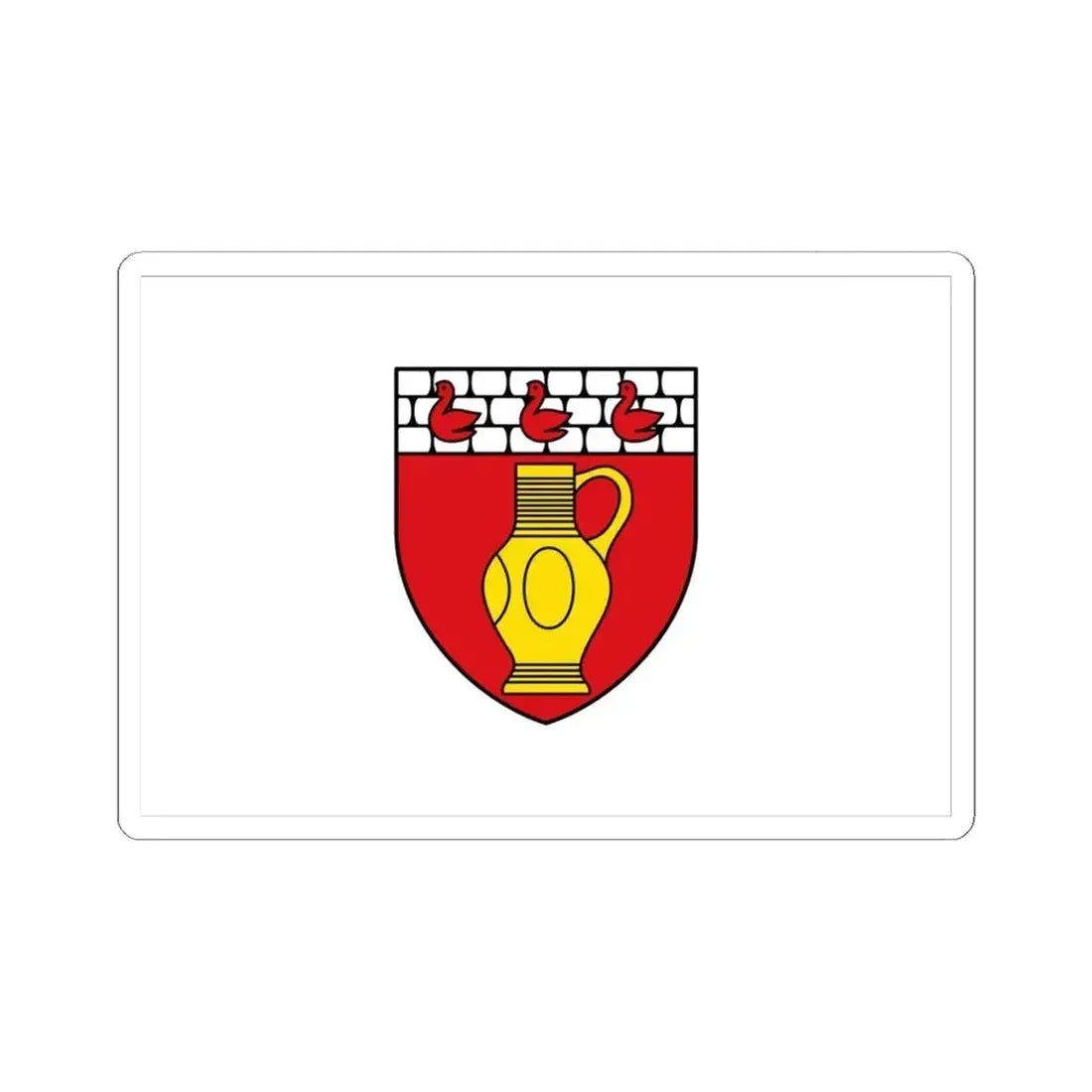 Flagge Raeren (Belgium) STICKER Vinyl Kiss-Cut Decal 6 Inch White - The Sticker Space