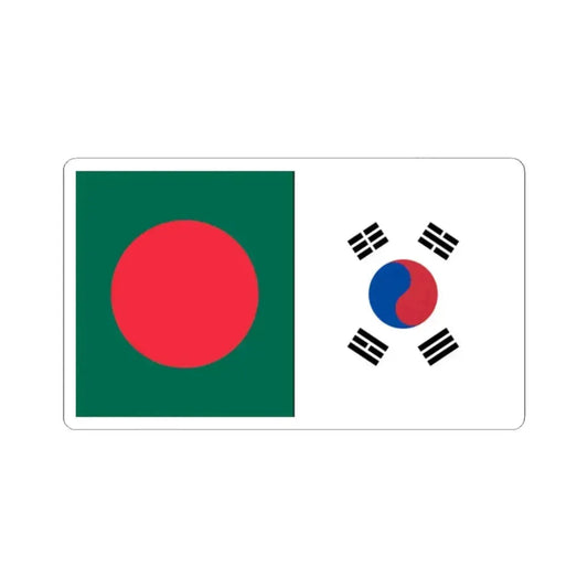 Flags of Bangladesh and South Korea 16-9 (Bangladesh) STICKER Vinyl Kiss-Cut Decal 2 Inch White - The Sticker Space