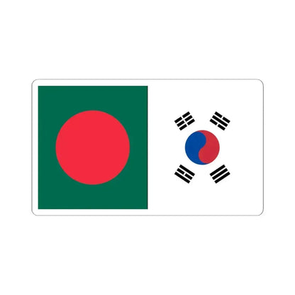 Flags of Bangladesh and South Korea 16-9 (Bangladesh) STICKER Vinyl Kiss-Cut Decal 4 Inch White - The Sticker Space