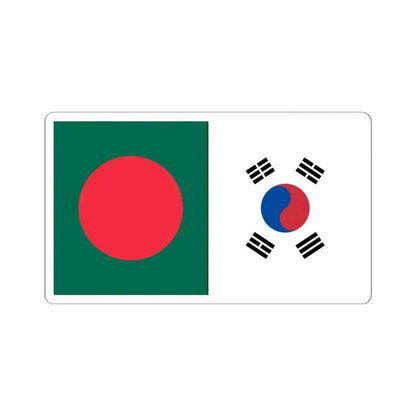 Flags of Bangladesh and South Korea 16-9 (Bangladesh) STICKER Vinyl Kiss-Cut Decal 6 Inch White - The Sticker Space