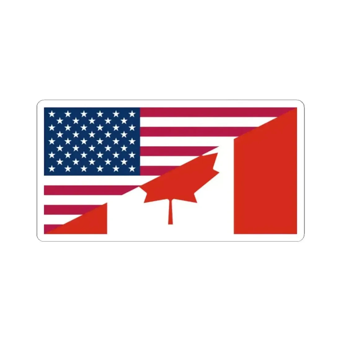 Flags of Canada and the United States (Canada) STICKER Vinyl Kiss-Cut Decal 2 Inch White - The Sticker Space