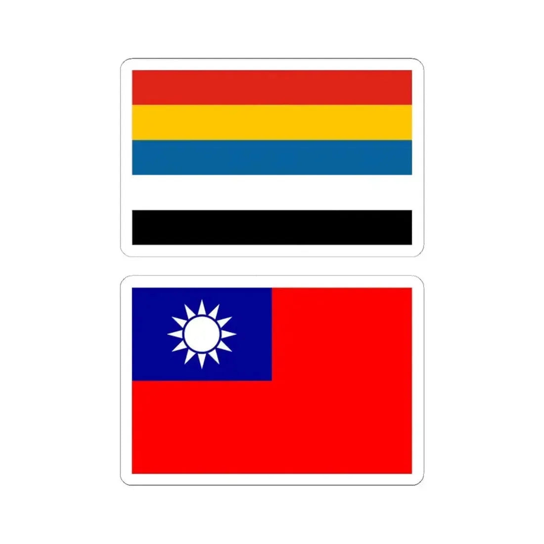 Flags of the Republic of China (China) STICKER Vinyl Kiss-Cut Decal 6 Inch White - The Sticker Space