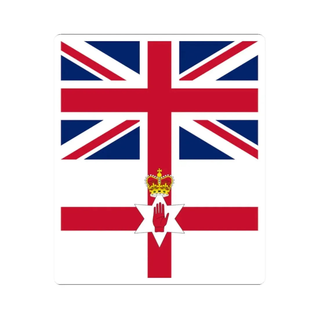 Flags of the United Kingdom and Northern Ireland 1953-1972 (Ireland) STICKER Vinyl Kiss-Cut Decal 2 Inch White - The Sticker Space
