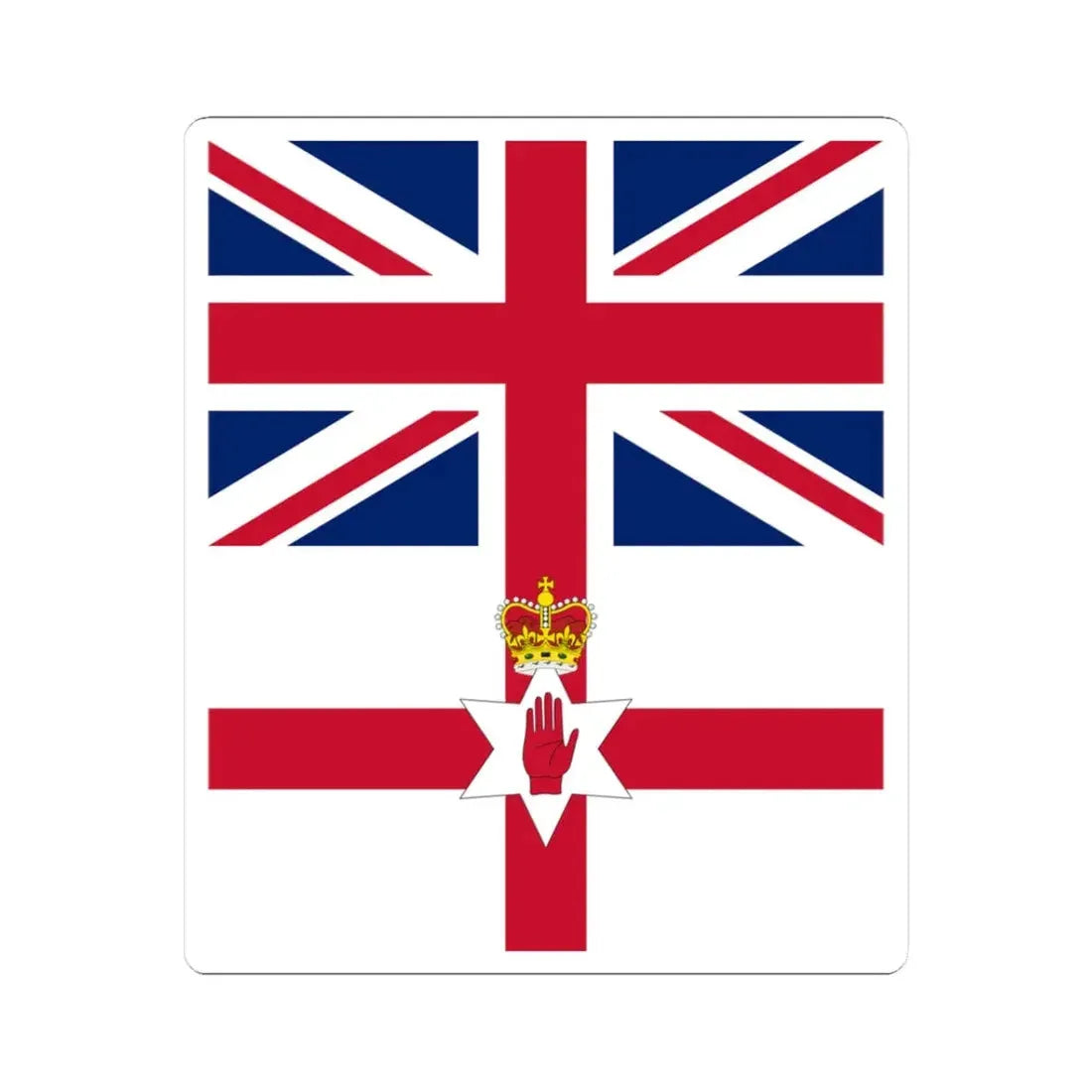 Flags of the United Kingdom and Northern Ireland 1953-1972 (Ireland) STICKER Vinyl Kiss-Cut Decal 3 Inch White - The Sticker Space
