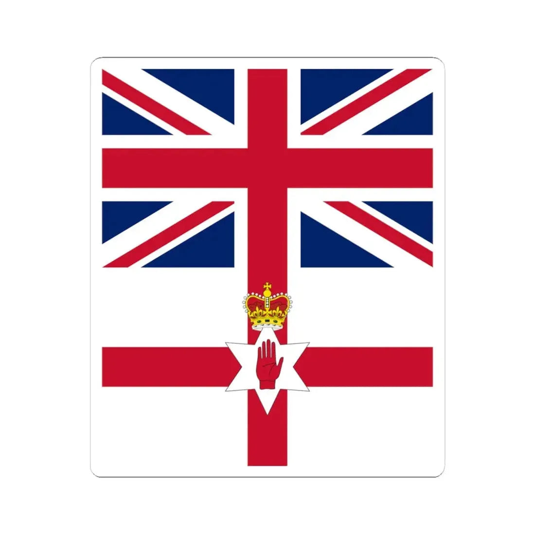 Flags of the United Kingdom and Northern Ireland 1953-1972 (Ireland) STICKER Vinyl Kiss-Cut Decal 4 Inch White - The Sticker Space