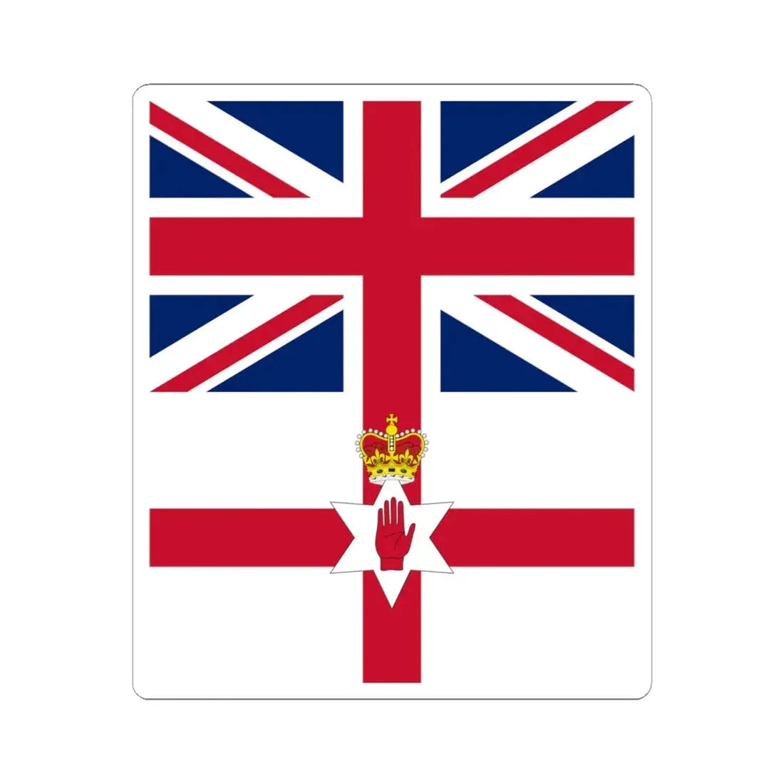 Flags of the United Kingdom and Northern Ireland 1953-1972 (Ireland) STICKER Vinyl Kiss-Cut Decal 6 Inch White - The Sticker Space
