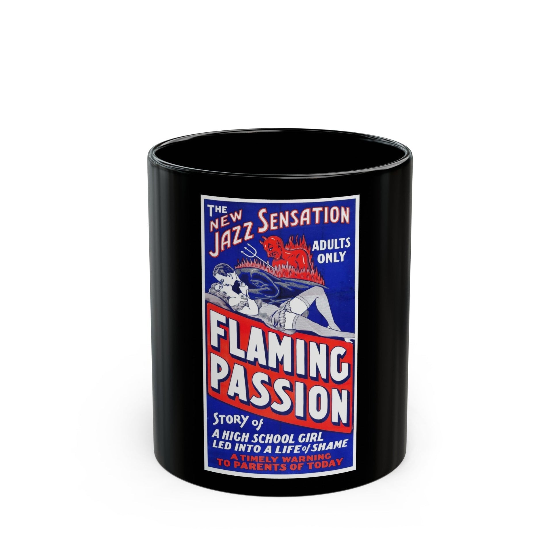 FLAMING PASSION 1923 Movie Poster - Black Coffee Mug-11oz-The Sticker Space