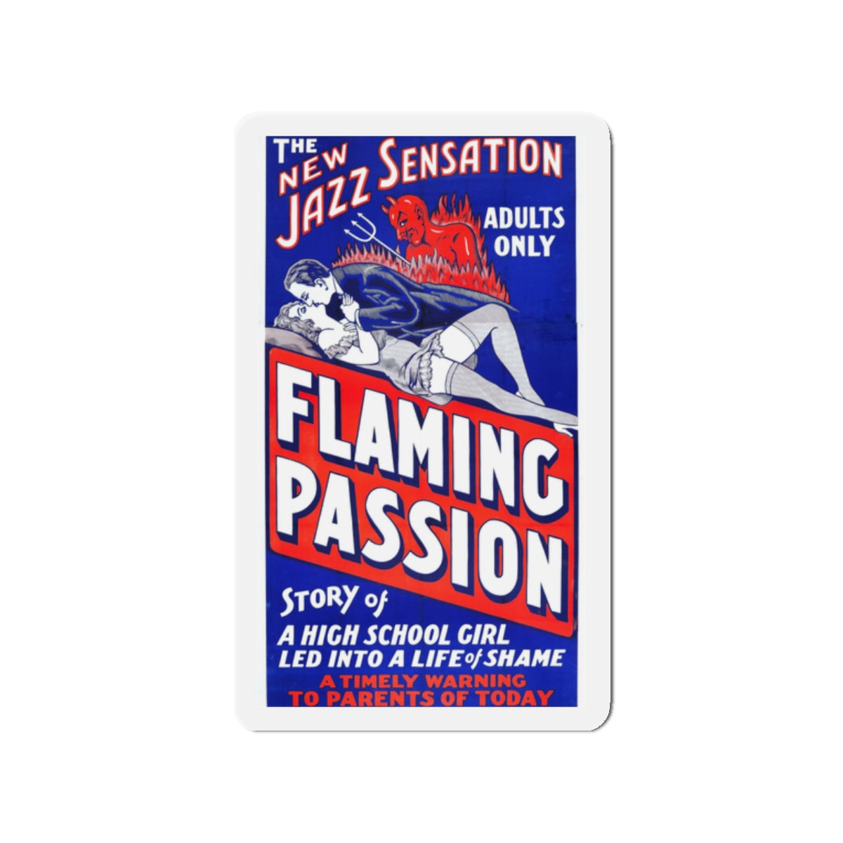 FLAMING PASSION 1923 Movie Poster - Die-Cut Magnet-2" x 2"-The Sticker Space