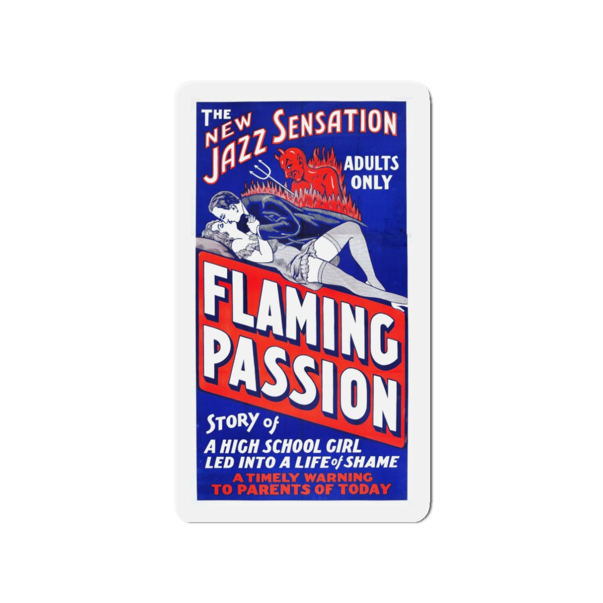 FLAMING PASSION 1923 Movie Poster - Die-Cut Magnet-3" x 3"-The Sticker Space