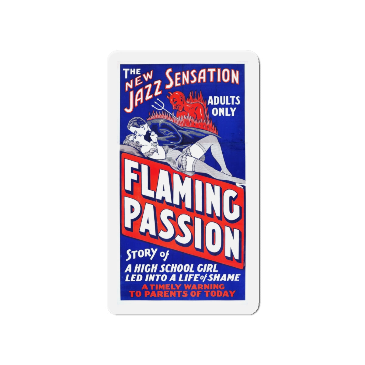 FLAMING PASSION 1923 Movie Poster - Die-Cut Magnet-4" x 4"-The Sticker Space