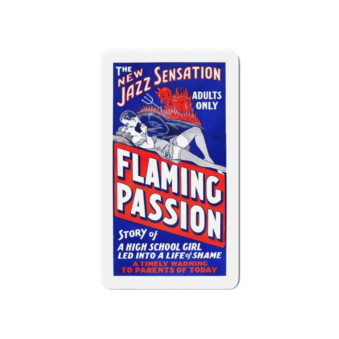 FLAMING PASSION 1923 Movie Poster - Refrigerator Magnet 6 Inch - The Sticker Space