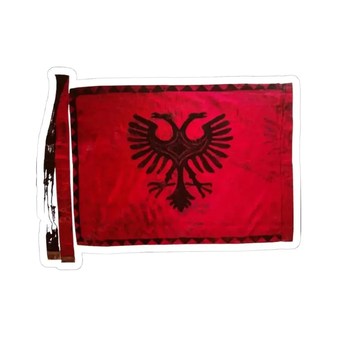 Flamuri i Batalionit Sulmues Ushtarak Erzeni (Albania) STICKER Vinyl Kiss-Cut Decal 4 Inch White - The Sticker Space