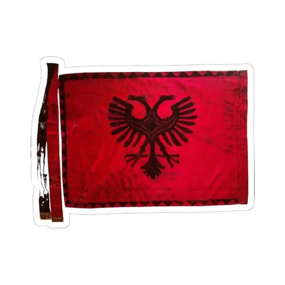 Flamuri i Batalionit Sulmues Ushtarak Erzeni (Albania) STICKER Vinyl Kiss-Cut Decal 6 Inch White - The Sticker Space