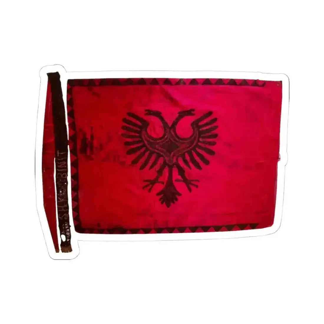 Flamuri i Batalionit Sulmues Ushtarak Shkumbini (Albania) STICKER Vinyl Kiss-Cut Decal 4 Inch White - The Sticker Space