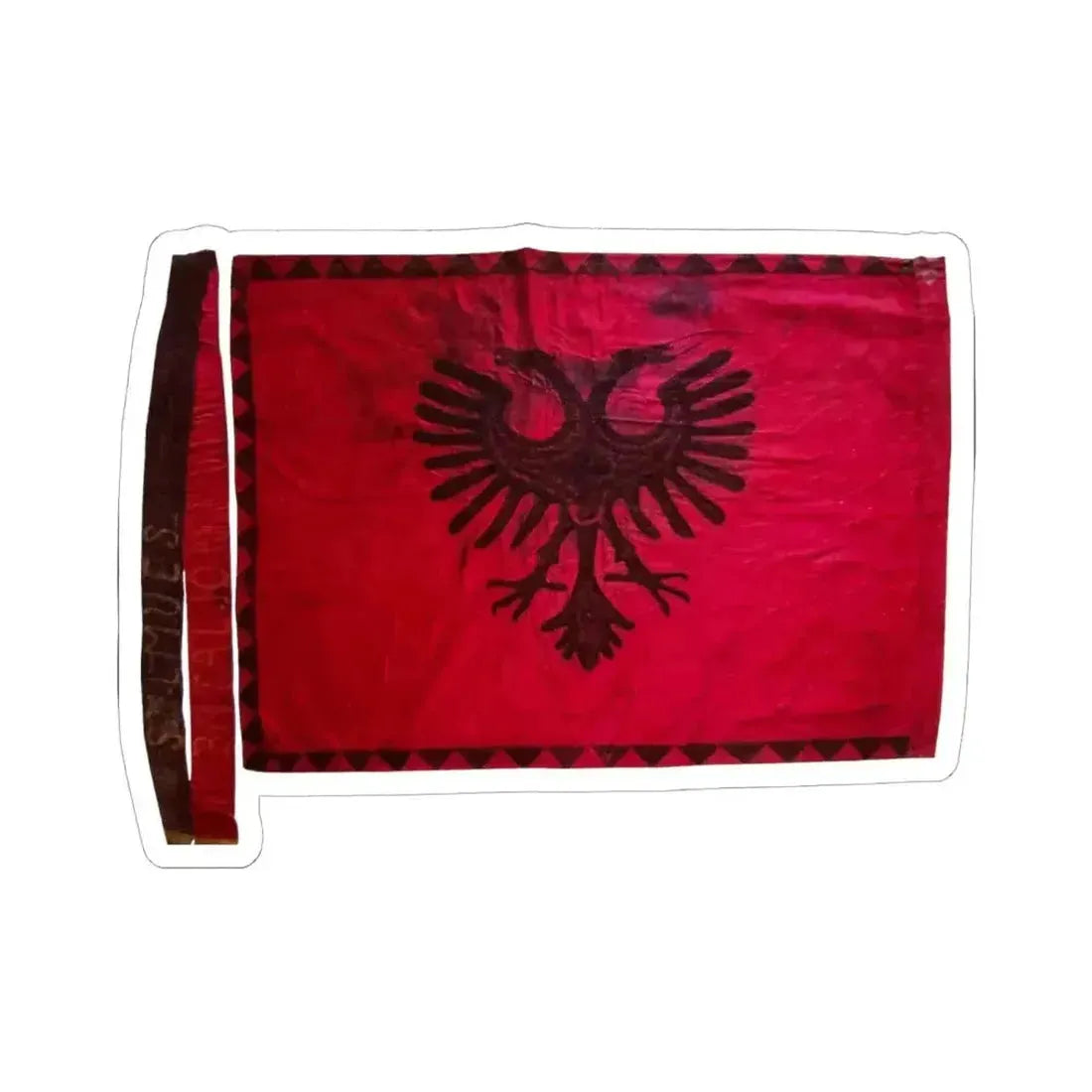Flamuri i Batalionit Sulmues Ushtarak Vjosa (Albania) STICKER Vinyl Kiss-Cut Decal 6 Inch White - The Sticker Space