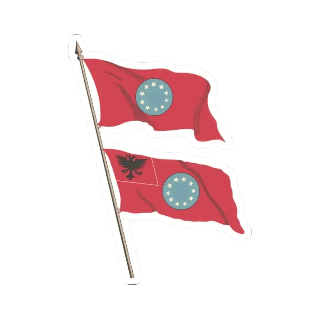Flamuri i Partis Nacional-Ballkanike Shqiptare 1929 (Albania) STICKER Vinyl Kiss-Cut Decal 2 Inch White - The Sticker Space