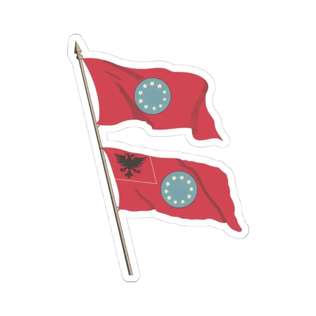 Flamuri i Partis Nacional-Ballkanike Shqiptare 1929 (Albania) STICKER Vinyl Kiss-Cut Decal 4 Inch White - The Sticker Space