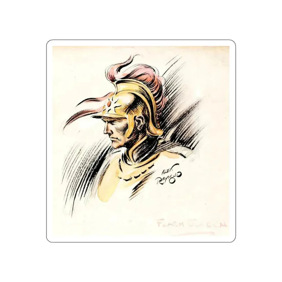 Flash Gordon Illustration (circa 1930s) (Magazine Illustration) STICKER Vinyl Die-Cut Decal White Die-Cut 3 Inch - The Sticker Space