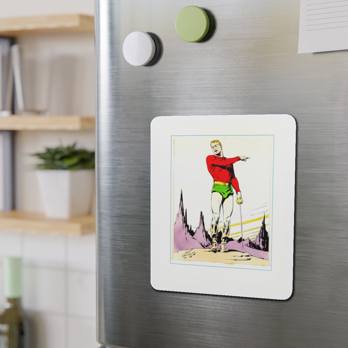 Flash Gordon Print (Puck - The Comic Weekly, 1939) (Magazine Illustration) Refrigerator Magnet-The Sticker Space