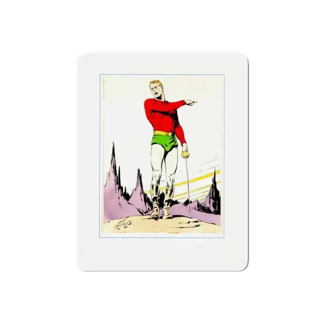 Flash Gordon Print (Puck -- The Comic Weekly, 1939) (Magazine Illustration) Refrigerator Magnet 5 Inch Die-Cut - The Sticker Space