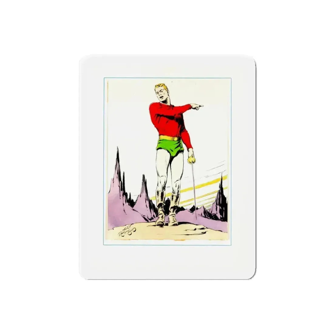 Flash Gordon Print (Puck -- The Comic Weekly, 1939) (Magazine Illustration) Refrigerator Magnet 6 Inch Die-Cut - The Sticker Space