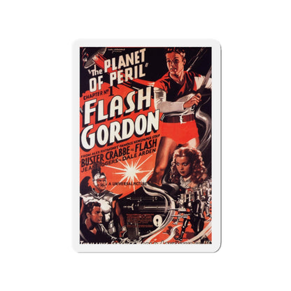 FLASH GORDON - THE PLANET OF PERIL 1936 Movie Poster - Die-Cut Magnet-2" x 2"-The Sticker Space