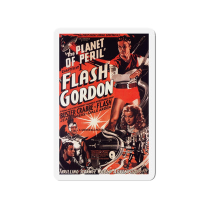 FLASH GORDON - THE PLANET OF PERIL 1936 Movie Poster - Die-Cut Magnet-3" x 3"-The Sticker Space