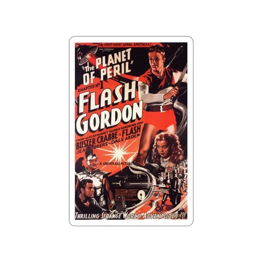 FLASH GORDON - THE PLANET OF PERIL 1936 Movie Poster STICKER Vinyl Die-Cut Decal 2 Inch - The Sticker Space