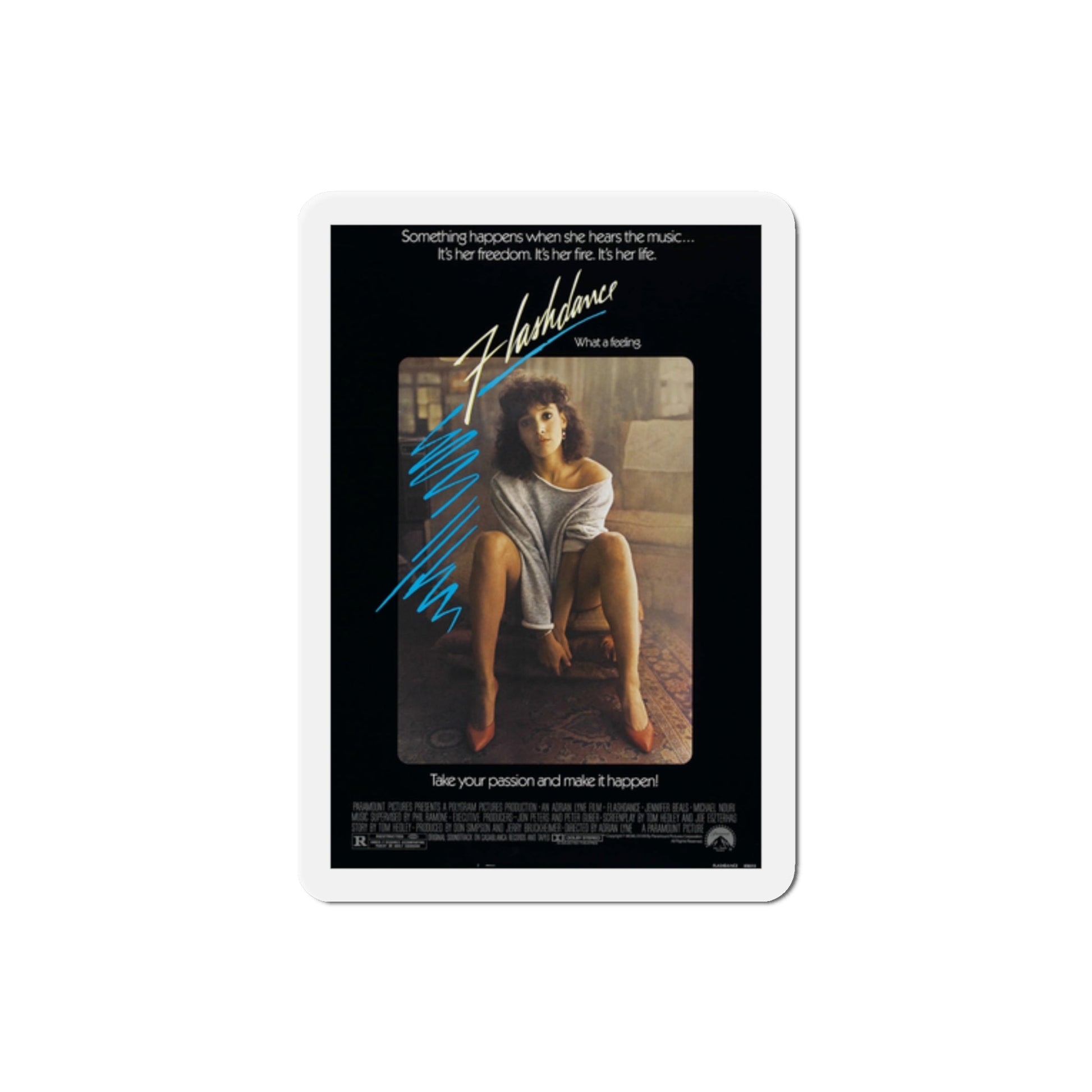 Flashdance 1983 Movie Poster Die-Cut Magnet-2" x 2"-The Sticker Space