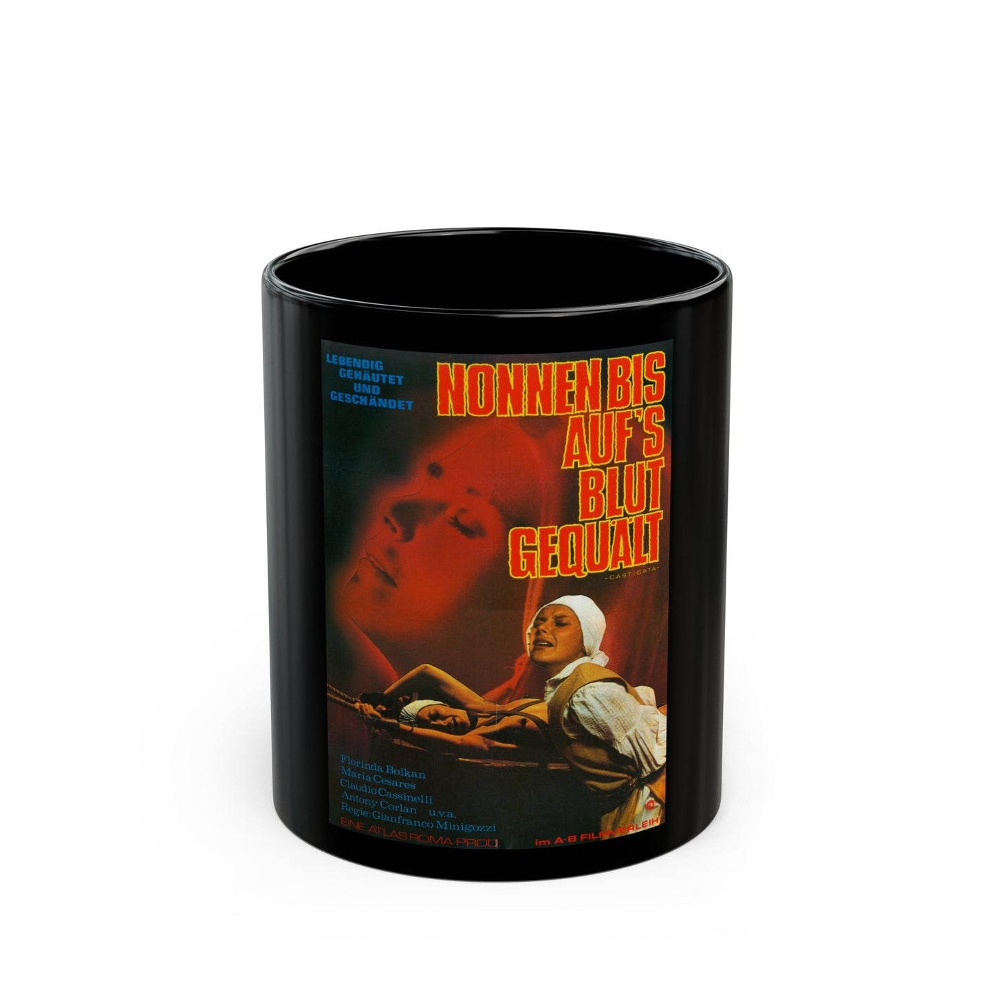 FLAVIA THE HERETIC (GERMAN) 1974 Movie Poster - Black Coffee Mug-11oz-The Sticker Space