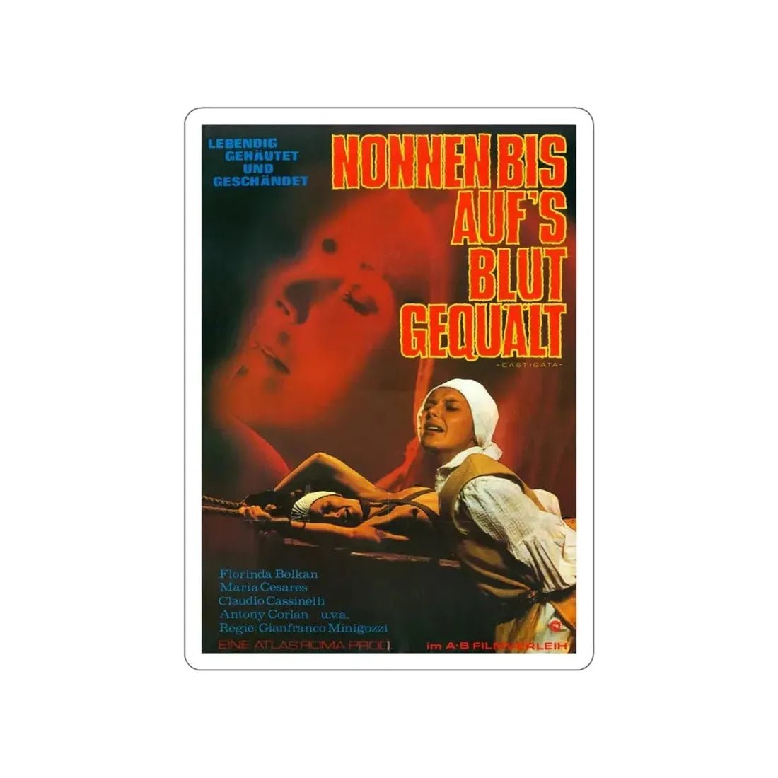 FLAVIA THE HERETIC (GERMAN) 1974 Movie Poster STICKER Vinyl Die-Cut Decal - The Sticker Space