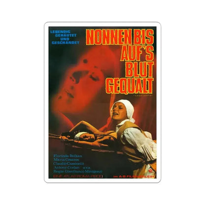 FLAVIA THE HERETIC (GERMAN) 1974 Movie Poster - STICKER Vinyl Kiss-Cut Decal 6 Inch White - The Sticker Space