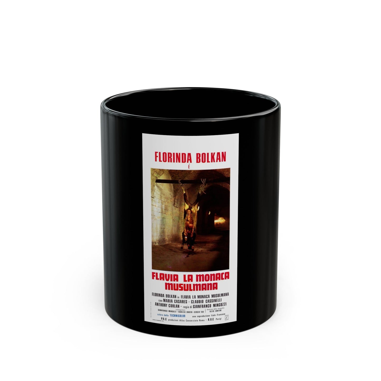 FLAVIA THE HERETIC (ITALIAN) 1974 Movie Poster - Black Coffee Mug-11oz-The Sticker Space