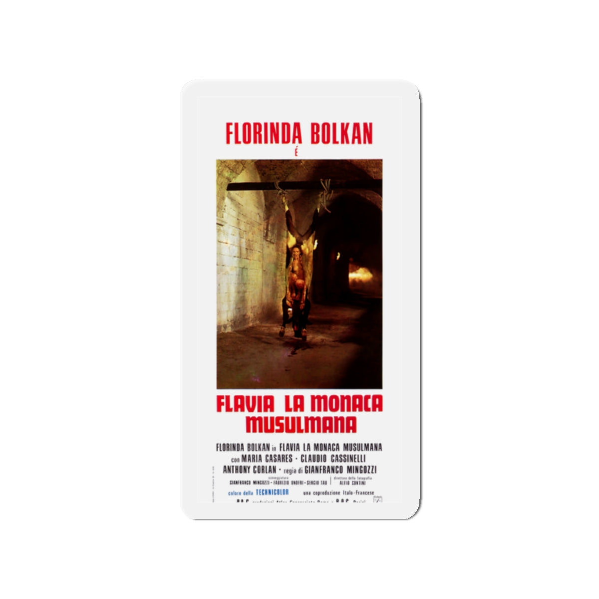 FLAVIA THE HERETIC (ITALIAN) 1974 Movie Poster - Die-Cut Magnet-2" x 2"-The Sticker Space