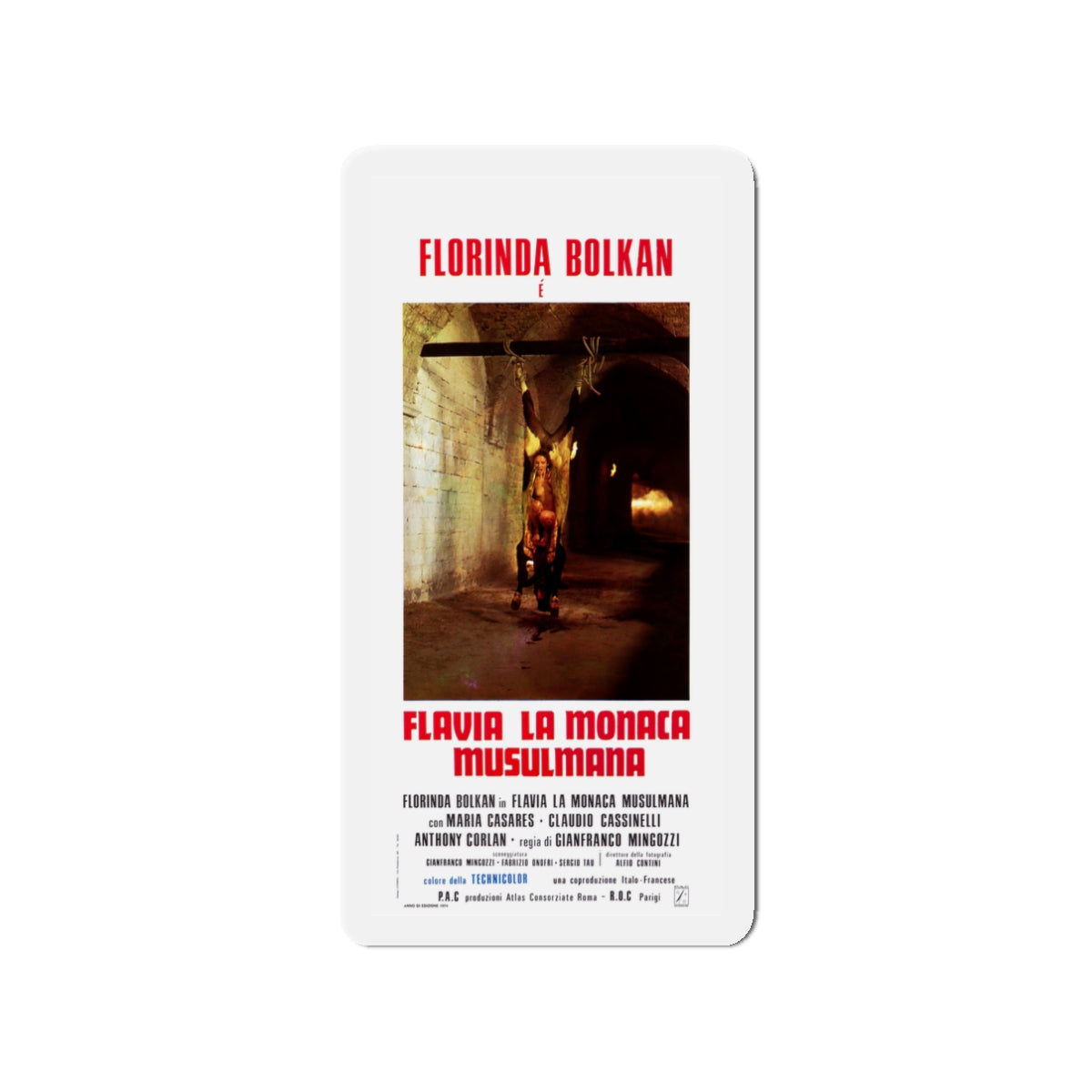 FLAVIA THE HERETIC (ITALIAN) 1974 Movie Poster - Die-Cut Magnet-3" x 3"-The Sticker Space