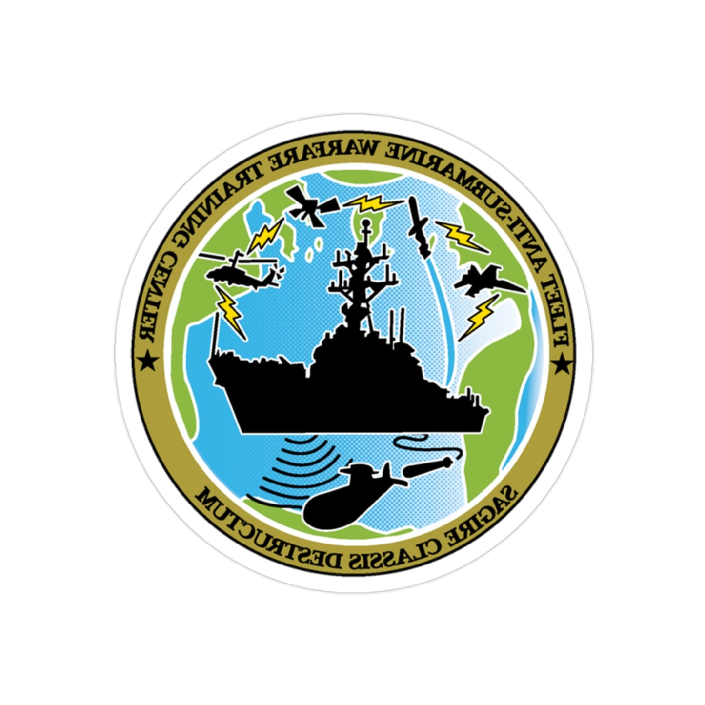 Fleet Anti Submarine Warfare Training Center (U.S. Navy) REVERSE PRINT Transparent STICKER-2" × 2"-The Sticker Space