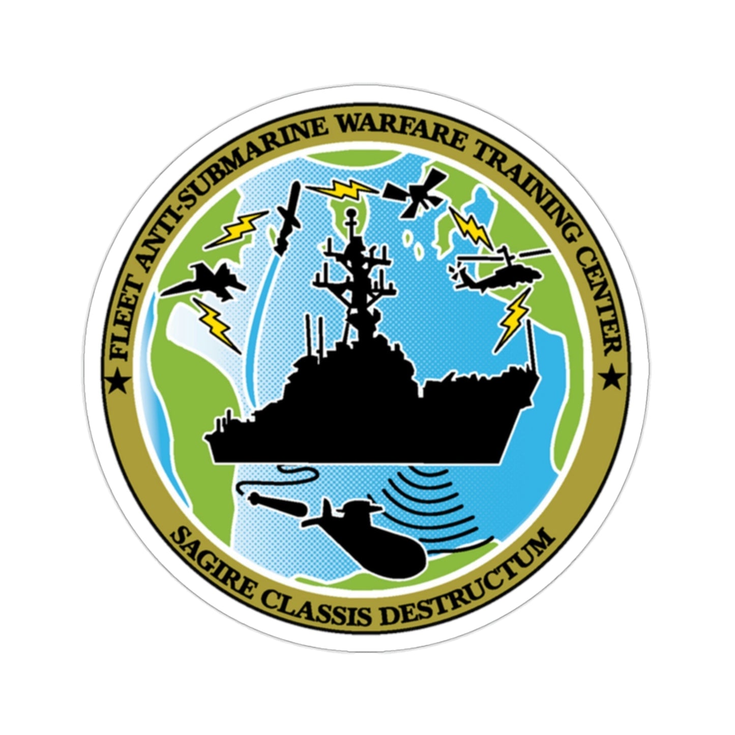 Fleet Anti Submarine Warfare Training Center (U.S. Navy) STICKER Vinyl Die-Cut Decal-2 Inch-The Sticker Space