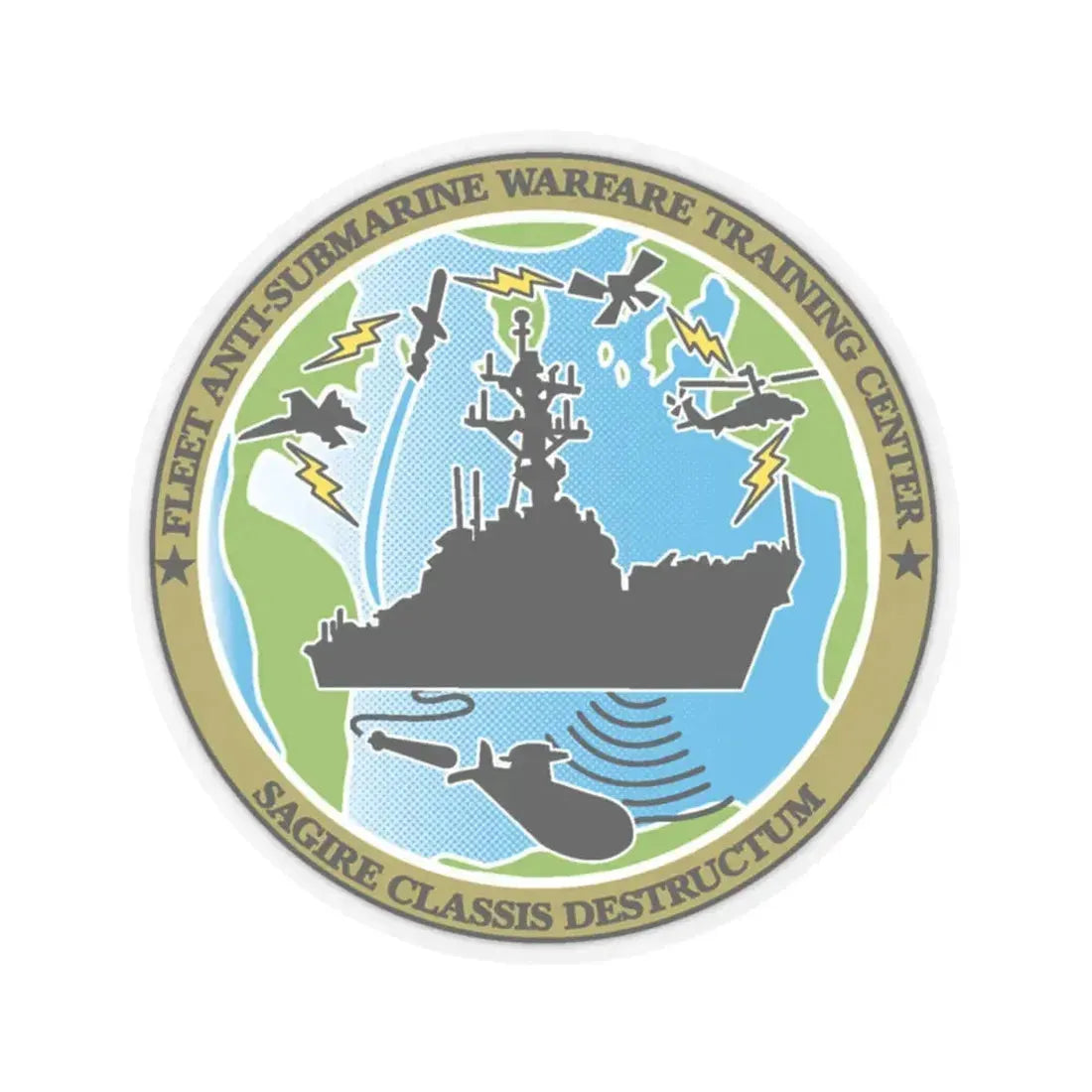 Fleet Anti Submarine Warfare Training Center (U.S. Navy) STICKER Vinyl Kiss-Cut Decal 4 Inch Transparent - The Sticker Space