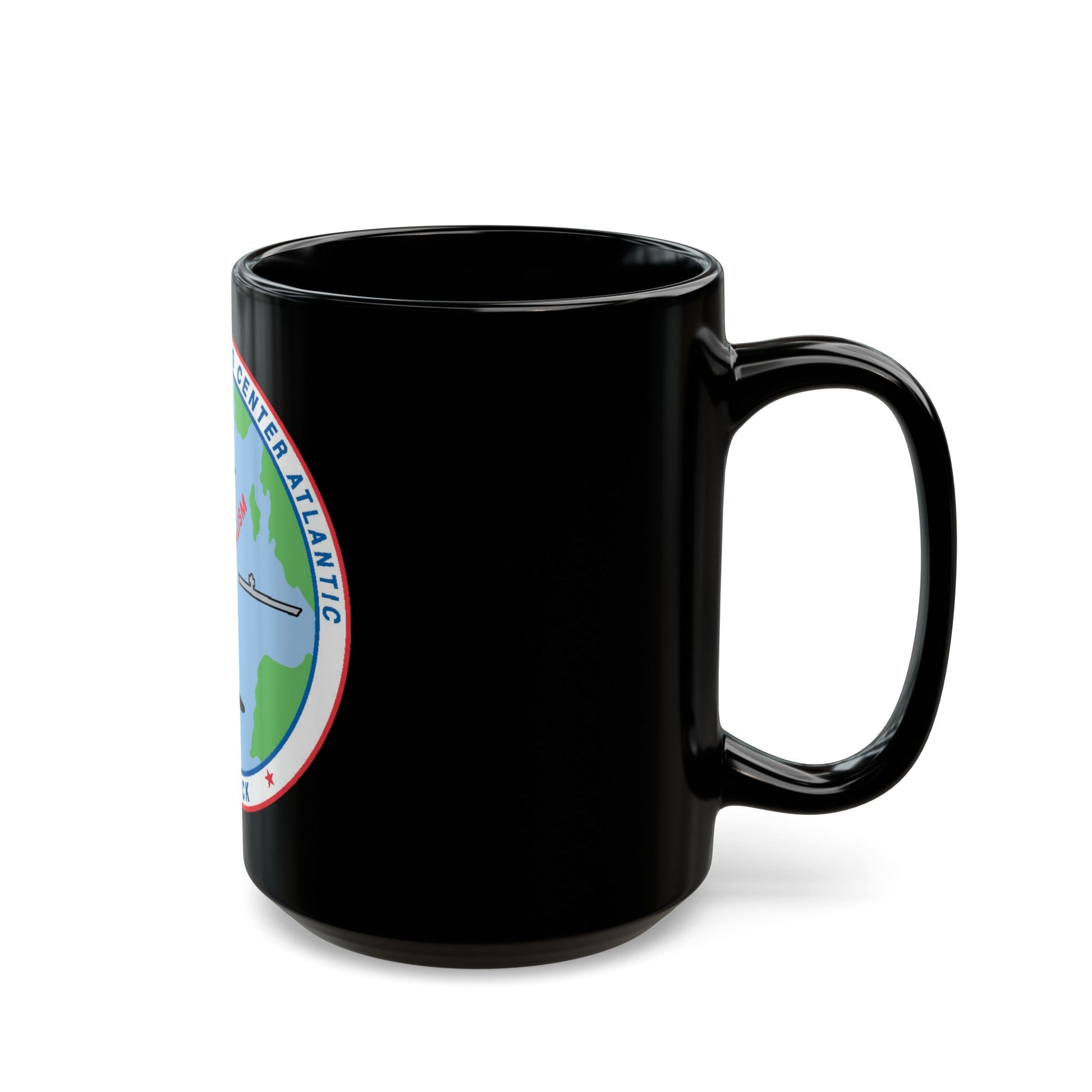 Fleet Combat Trng Ctr Atlantic Dam Neck (U.S. Navy) Black Coffee Mug-The Sticker Space